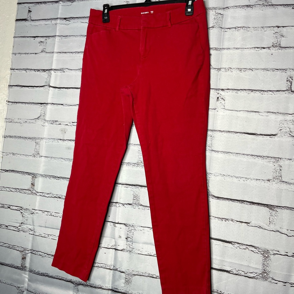 Old Navy Women's Bold Red Ankle Pants - Picture 7 of 14